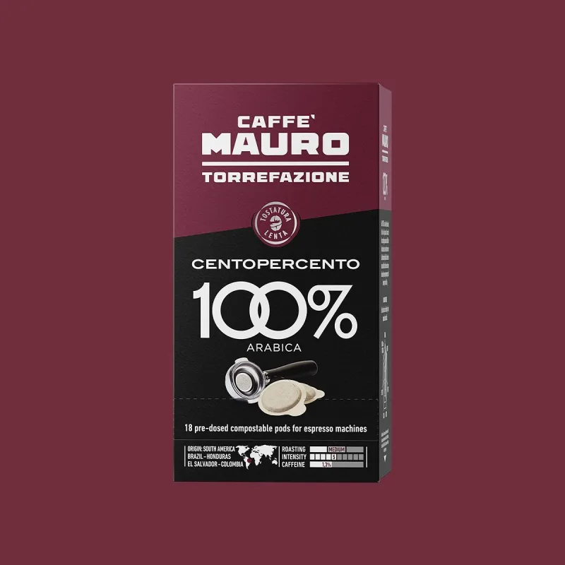 Кофе в чалдах MAURO (1665) CENTOPERCENTO 100% Арабика 18 чалд